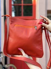 Load image into Gallery viewer, Handcrafted Burnt Orange Leather Handbag with Mola