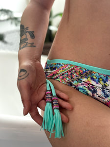 𝑴𝒂𝒅𝒆𝒊𝒓𝒂 - hand beaded ruched bikini