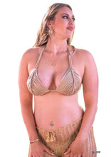 Charger l'image dans la galerie, Luxury Crochet Trousers Cover-Up or Gold Set
