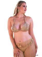 Charger l'image dans la galerie, Luxury Crochet Trousers Cover-Up or Gold Set