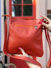 Load image into Gallery viewer, Burnt Orange Crossbody Mola and Leather Bag