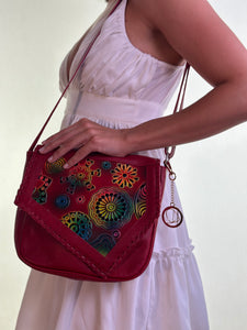 Cherry Tala Art Leather Crossbody Bag