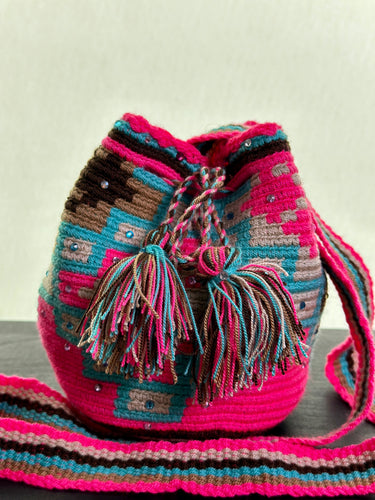 𝐌𝐮𝐥𝐭𝐢-𝐜𝐨𝐥𝐨𝐮𝐫 - Small Embellished Wayuu Bag