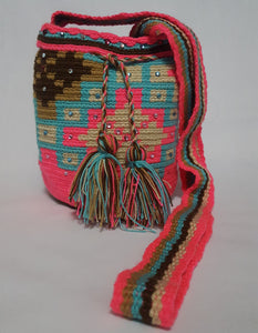 Small embellished multi-colour Wayuu bag - Kate Diaz 