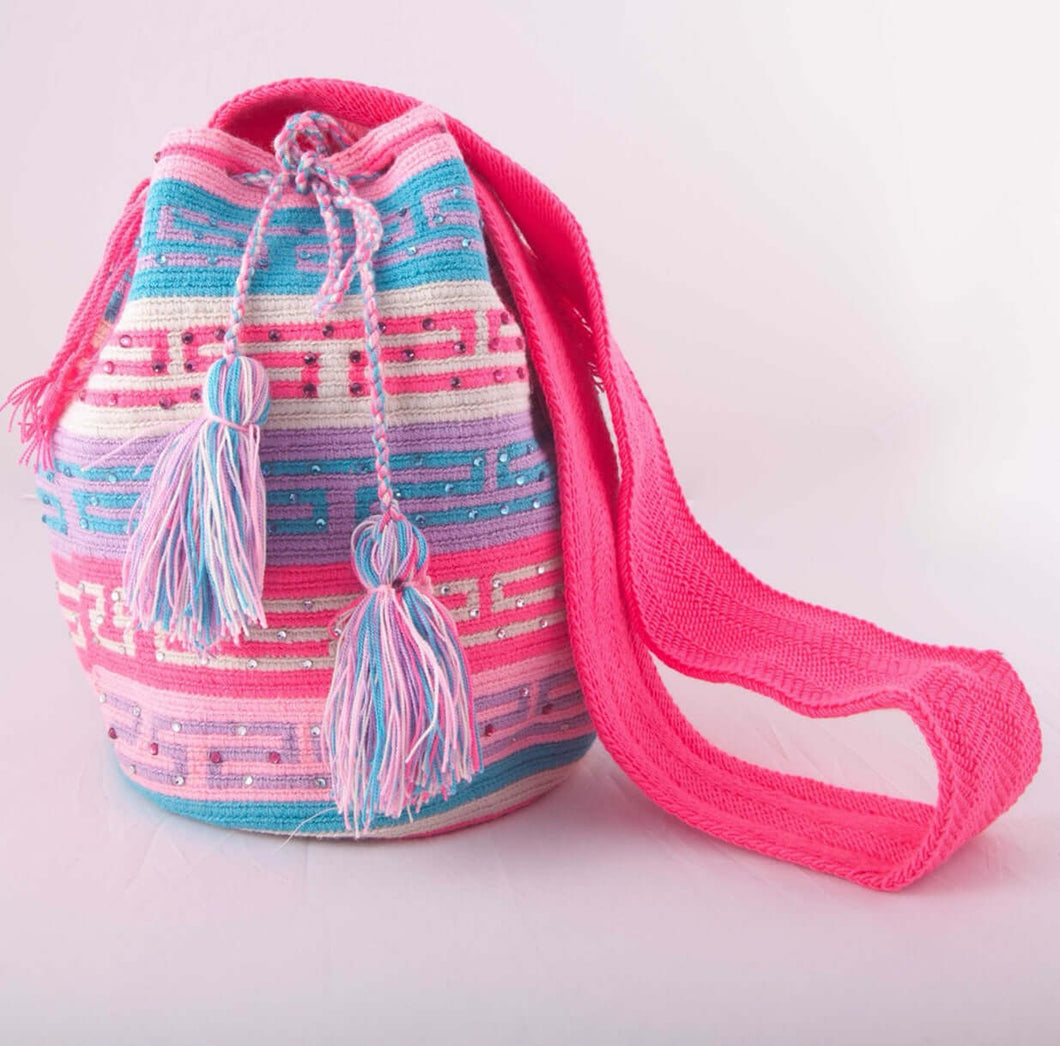 Big multi-colour embellished Wayuu bag - Kate Diaz 