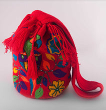 Load image into Gallery viewer, Big red embellished Wayuu bags - Kate Diaz 